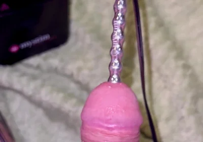 Extra Uretral Stimulation with Beaded Sound Deep in My Cock