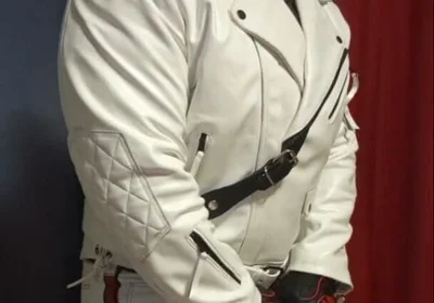 In Full White Leather Formals.