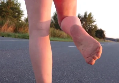 Walk in Tights on the Country Road
