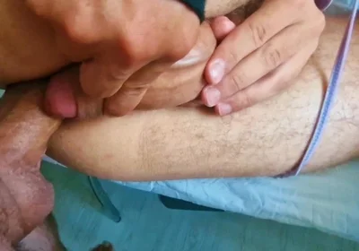 A Slut Covered in Semen, Lying on the Table, All Covered in Sperm From Sex Without Condoms.