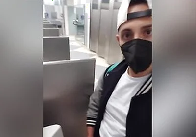 Jacking Off And Cumming With My Pants Down To My Ankles At The Chicago Airport Bathroom