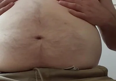 Big Bear Admires His Hairy Tummy