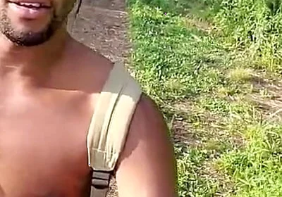 Kennie Jai Walks in the Park by the River Cumpletely Naked!