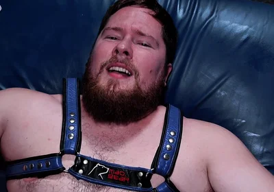 Leather Dungeon Sling Chained Boy Swings on Thick Meat, Throat Trained Sloppy