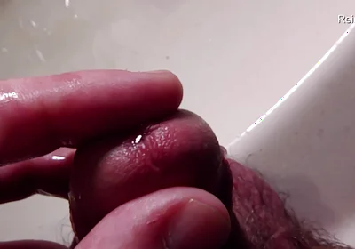 Peehole Piss Play Close up View in Slow Motion