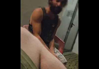 Random Straight Hairy Portuguese Guy with Big Dick Conviced to Get His First Gay Blowjob