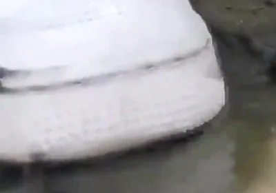 Jon Arteen Plays in the Mud with His New Sneakers Nike Air Force One Af1 Sockless. Boy Foot Fetish Gay Porn Video