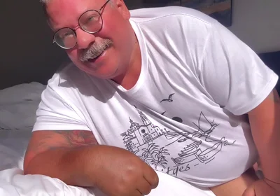 Giant Belly and Man Boobs with a Gorgeous Fat Cucumber