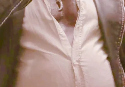 Masked Leather Attired Nipple Play Bloated Belly Smoke