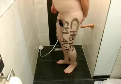 Slave Lettering Marking Anal Hook Dildo Plug Milking Fucked Winch Penis Cage Shower Outdoor Street