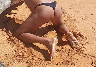 Ladysilva on the Beach in Panties Tanning Her Hot Ass