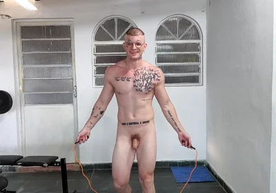 White Shaved Training Naked