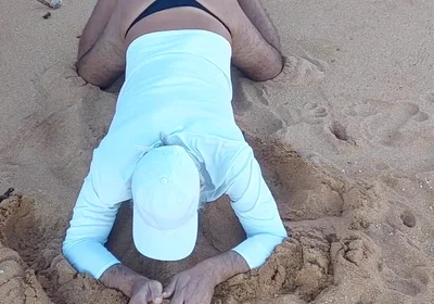Ladysilva on the Beach in Panties Showing off Her Sexy Ass