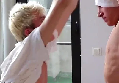 Guy with Huge Dick Fucks Cute Twink to Shiver and Cums in Him