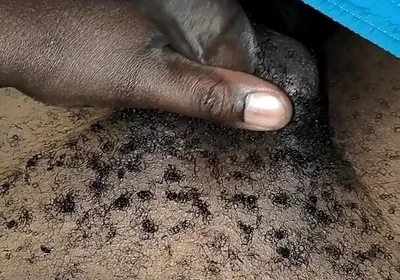 Late Night Horny Hairy African Male Stroking Dick and Releases Loads of Cum After the Lady Didn't Show up for Sex