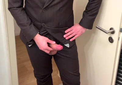 Businessman in Suit Jerks off on His Patent Leather Shoes