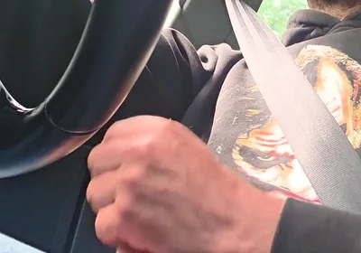 Straight Guy Gets Horny and Jerks off While Driving, He Almost Got Caught