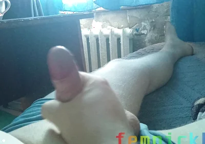 Fat Sissy Jerks off His Floppy Cock and Cums