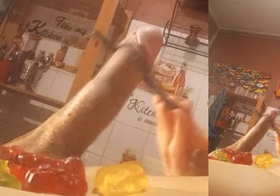 Jon Arteen Swallows Cum Candies in Nantaimori Style on His Sexy Gay Twink Body for Halloween Masturbating with Asian Chopsticks