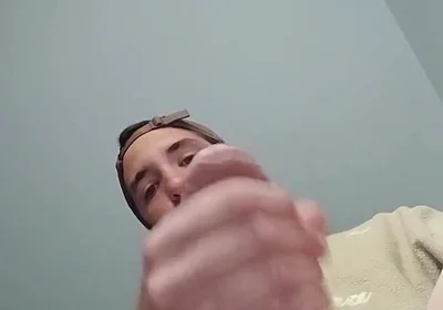Young Guy Jerks off His Big Cock and Cums