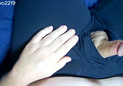 Another View of My Jerking My Smooth Cock