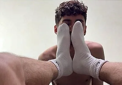 Pov: Friend Sniffs Socks And Gets Cum On Face