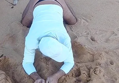 Ladysilva on the Beach in Panties Showing off Her Sexy Ass