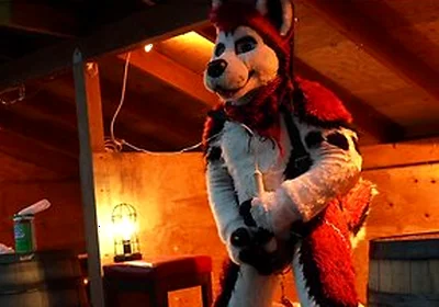Husky Fursuiter Suspension Jerkoff