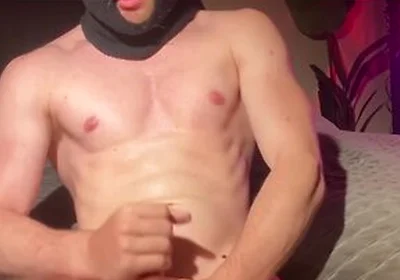 College Stud Blasts Massive Load All Over Himself