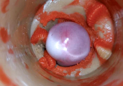 The Camera Inside the Deep Pussy Records a Huge Ejaculation with a Stuck Condom 4K