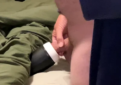 Filling up My Mouth Toy with Future Cum Lube
