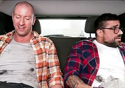 Buddies Alex & Cam Crawford Fix Car Then Jerk Off In The Backseat Before Road Trip