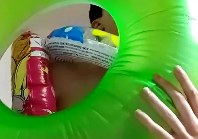 Vertical Vid - Blowing up as Much Inflatable Swimrings as I Can on Stream