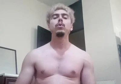 Handsome Stud Flexing and Working Out Naked