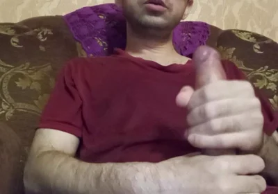 Horny Straight Man Jerking Big Cock. Solo Male Masturbation