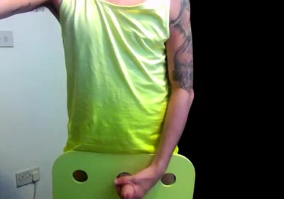 Inked Twink Boy Adam Wanks One Out