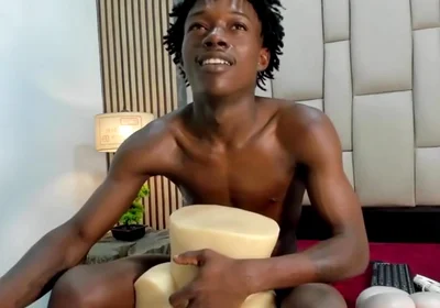 Black Twink Fucking Toy & Cumming