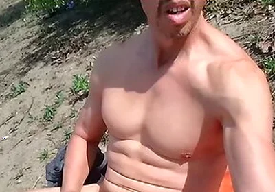 Muscle By A Lake Near People