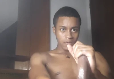 Webcam Stream BBC Sitting and Stroking Thick Black Cock with Lots of Saliva and Lube Black20one