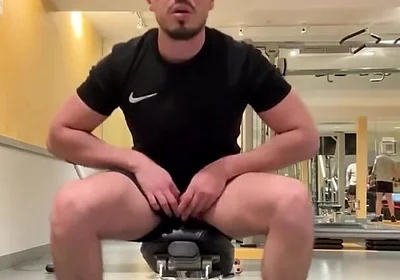 Gym Public Jerk off and Training