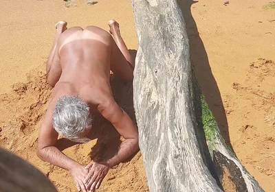 Ladysilva on the Beach Naked Showing off Her Tanned Sexy Ass