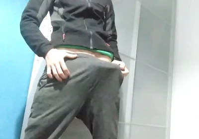 I Show You My Hard Banana Inside My Pants and I Masturbate in My Friend's Bedroom