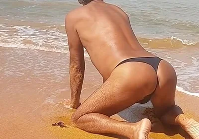 Ladysilva on the Beach in Panties Tanning Her Hot Ass