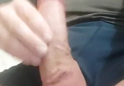 With My Girthy Cock Pointing Out Through Worn-out Boxers, Pumping Out a Big and Creamy Cum Load