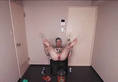 Rose Bud And Axel Abysse - Deviant Jock Stuffs Huge Amount Of Food In His Prolapsed Asshole