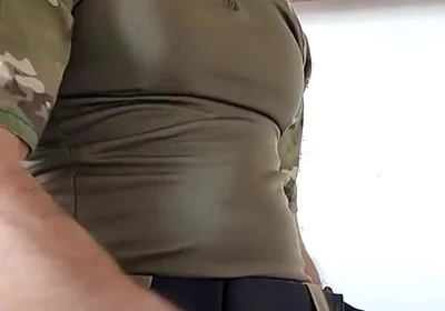 Police Officer with a Huge Cock Masturbating.