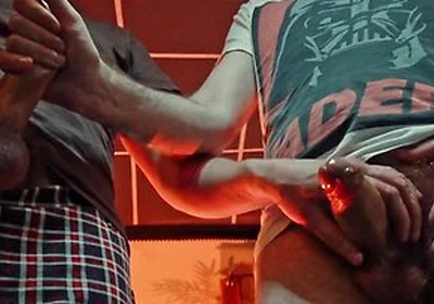 Two Men Jerk Off Each Other Their Big Hairy Dicks And Cum Copiously Right On Your Face. Pov