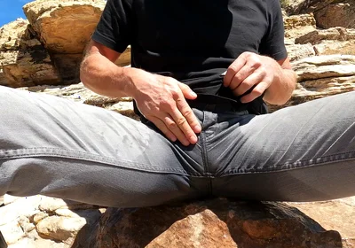Pissing My Jeans and Jerking off Out in the Desert