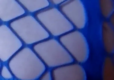 Amatuer Crossdressor in Blue Body Stocking