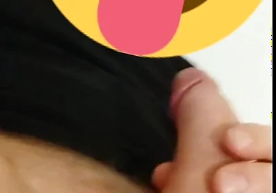 Glacing my black t-shirt with white creamy cum